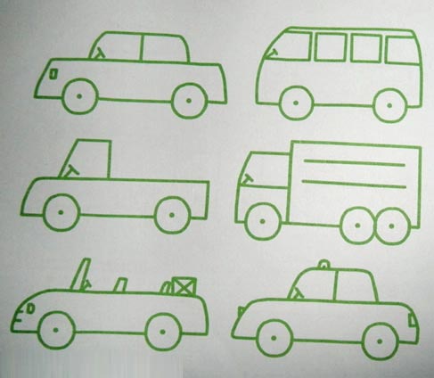 儿童交通工具简笔画
