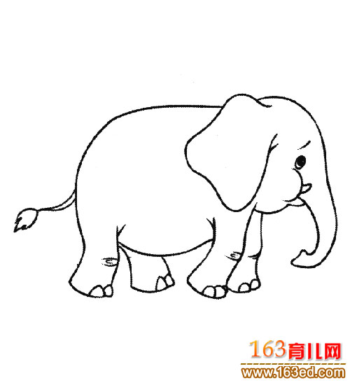 简笔画:奔跑的大象