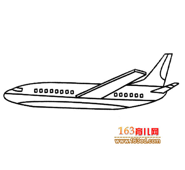 幼儿飞机简笔画:民航客机1